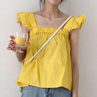 Plain Puff-sleeve Tank Top