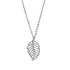 Sterling Silver Hollow Leaf Necklace Silver - One Size