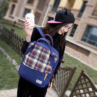 Canvas Plaid Backpack