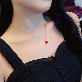 Resin Heart Pendant Necklace