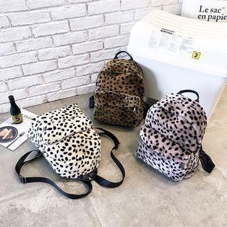 Leopard Print Furry Lightweight Backpack