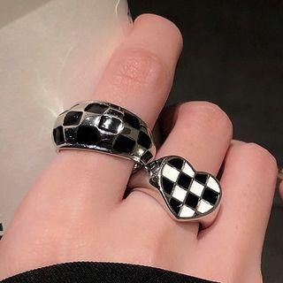Checkered Heart Ring