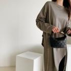 Diagonal-hem Cotton T-shirt