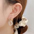 Faux Pearl Geometric Drop Earring E2812 - 1 Pair - Gold - One Size