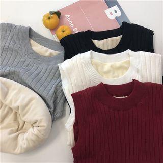 Fleece-lined Knit Vest