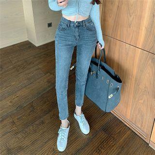 Slim-fit Slit Denim Pants