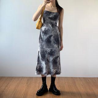 Tie-dye Spaghetti Strap Midi Dress
