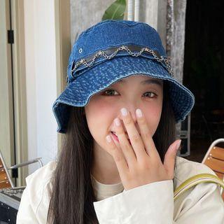 Chained Denim Bucket Hat