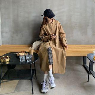 Plain Lapel Oversize Trench Coat