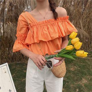 Asymmetric Ruffle Blouse