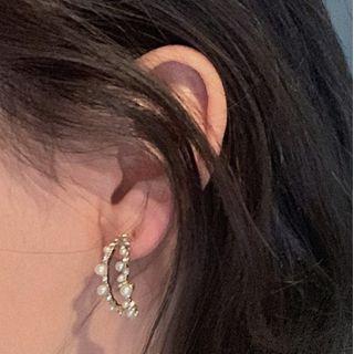Freshwater Pearl Half Hoop Earring 1 Pair - As Shown In Figure - One Size