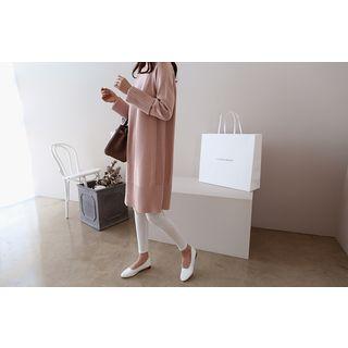Cuff-sleeve Long Knit Dress
