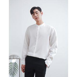 Mandarin-collar Boxy Shirt In 13 Colors