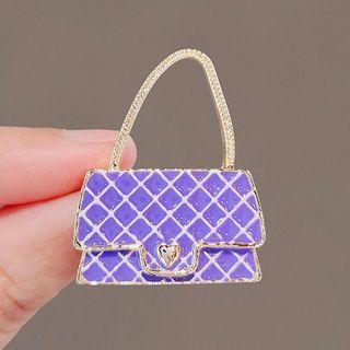 Alloy Handbag Brooch Ly2342 - Purplish Blue - One Size