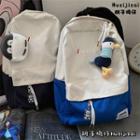 Two-tone Backpack / Bag Charm / Set