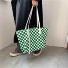 Checkerboard Print Tote Bag