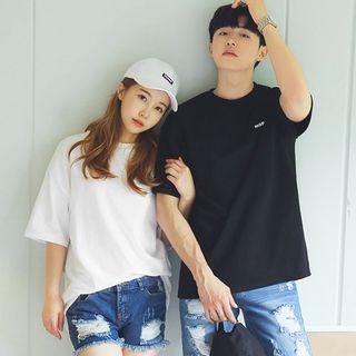 Couple Short-sleeve Printed-back T-shirt