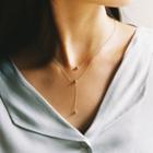 Ball-charm Layered Y-necklace Gold - One Size