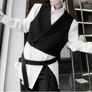 Tie-waist Plain Vest