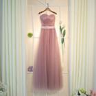 Strapless Tulle Evening Gown
