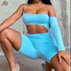 Spaghetti-strap Asymmetrical Cut-out Romper