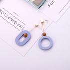 Non-matching Wooden Oval Dangle Earring
