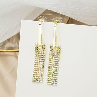 Rhinestone Dangle Earring 1 Pair - E3421 - Gold - One Size
