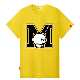 Couple Short-sleeve Cartoon Print Lettering Crewneck Slim T-shirt