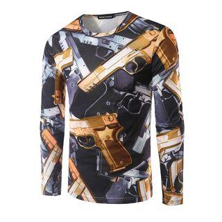 Gun Print Long Sleeve T-shirt