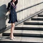 3/4-sleeve Double Breasted Coat Dress