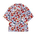 Short-sleeve Floral Hawaiian Shirt White & Red & Blue - One Size