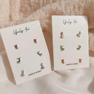 3 Pair Set: 925 Sterling Silver Christmas Earring (assorted Designs)