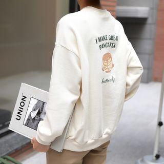Pancakes Print Oversize Sweatshirt