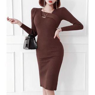 Strap Rib-knit Bodycon Dress