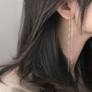 925 Sterling Silver Metal Bead Dangle Earring 1 Pair - Silver - One Size