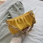 Chain Strap Shirred Zip Shoulder Bag