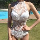 Feathered Lace Swimsuit