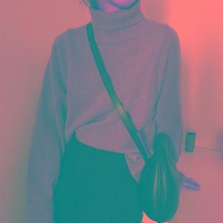 Oversized Turtleneck Plain Sweater