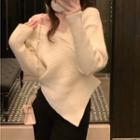 Asymmetrical Sweater White - One Size