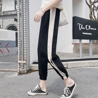 Contrast Trim Split Sweatpants
