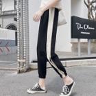 Contrast Trim Split Sweatpants