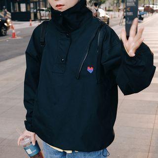 Heart Embroidery Overhead Sweatshirt
