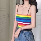 Sleeveless Striped Top As Figure - One Size