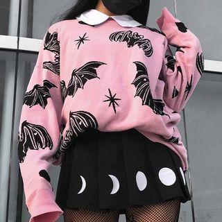 Bat Print Sweater