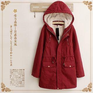 Hooded Fleece Lined Trench Coat