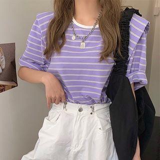 Striped Cutout Back T-shirt
