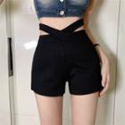 Cutout-waistline Hot Shorts