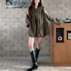 Cutout Long T-shirt / Double-breasted Dress Vest