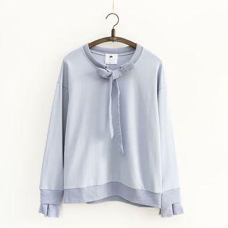 Tie-neck Mock Two-piece Pullover
