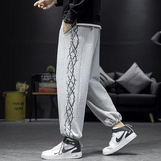Thorn Print Drawstring Sweatpants